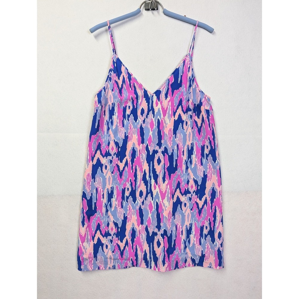 Lilly Pulitzer Womens‎ Mini Dress Lela Size M Abstract Pink Blue Sleeveless